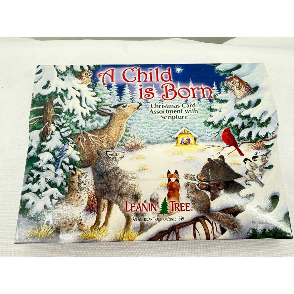 Christmas Cards Boxed Assortment 25 Cards Scripture Winter Wildlife Leanin Tree